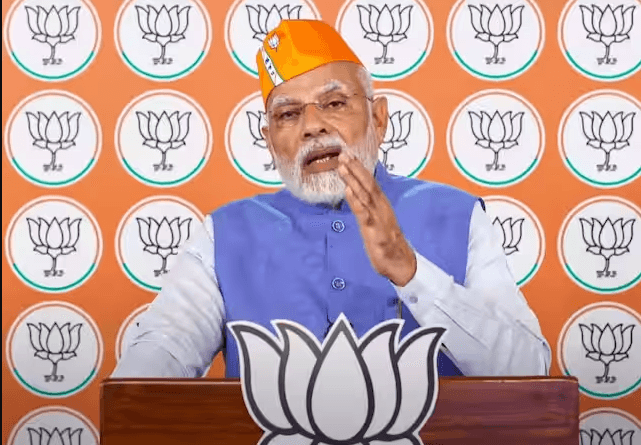 Pm modi address activists on establishment day of BJP, Modi address on hanuman jayanti