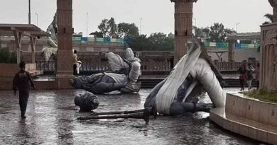 Idols fell due to strong storm in Mahakal Lok in Ujjain, 6 out of 7 statues of Saptarishis were broken, Kamal Nath formed a committee, Mahakal lok, ujjain news, weather updates, Kamalnath