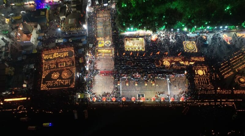 Gwarighat illuminated with 51 thousand lamps in Jabalpur, fireworks also took place, jabalpur, kalluram news