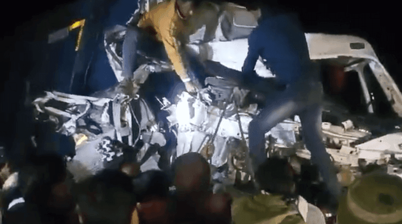 Wrong side dumper hits bus in Sagar, injured says - there was a thud and screams; death of two, sagar, accident, kalluram news