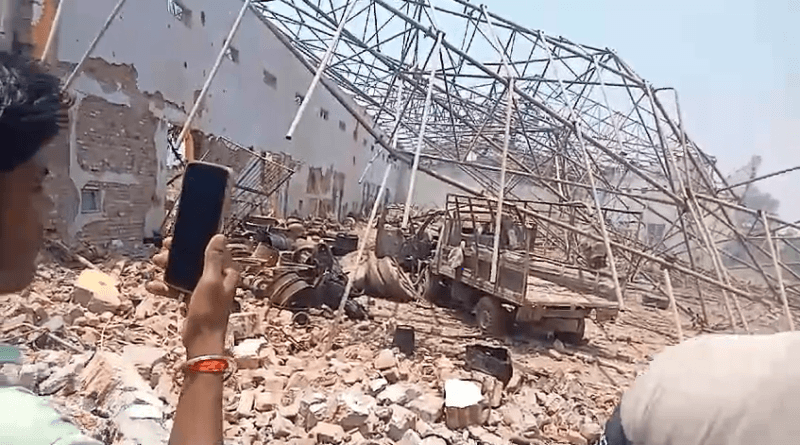Explosion in warehouse in Jabalpur, huge fire, echo heard for 5 km; One dead body and bomb casings found, Jabalpur, Kalluram News, Today Updates, Jabalpur Kabadkhana Warehouse Explosion Video Update