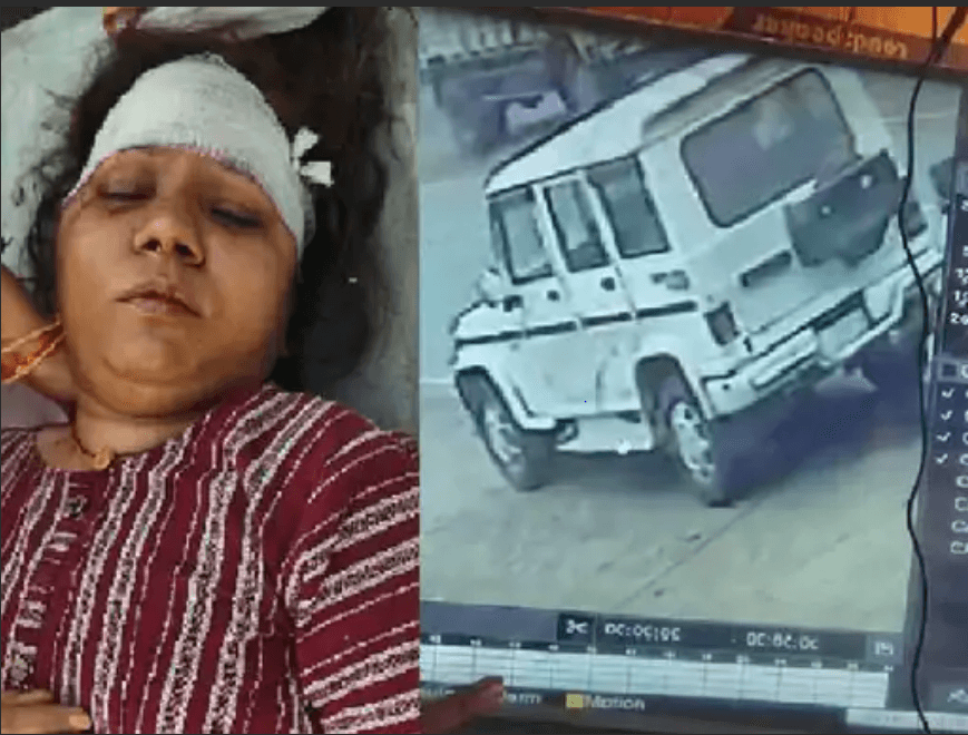 सागर में महिला प्रोफेसर पर बोलेरो चढ़ाई, बिना नंबर की गाड़ी का ड्राइवर चेहरे पर कपड़ा बांधे था 1 Bolero ran over a female professor in Sagar, the driver of the numberless vehicle was wearing a cloth over his face, Sagar, Crime, Hit And Run, Kalluram News