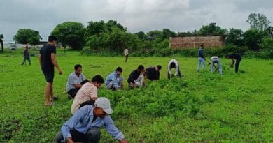 In Sironj the police station in-charge along with the staff donated labor, villagers also participated, Vidisha, Kalluram News, Today Updates, Sironj